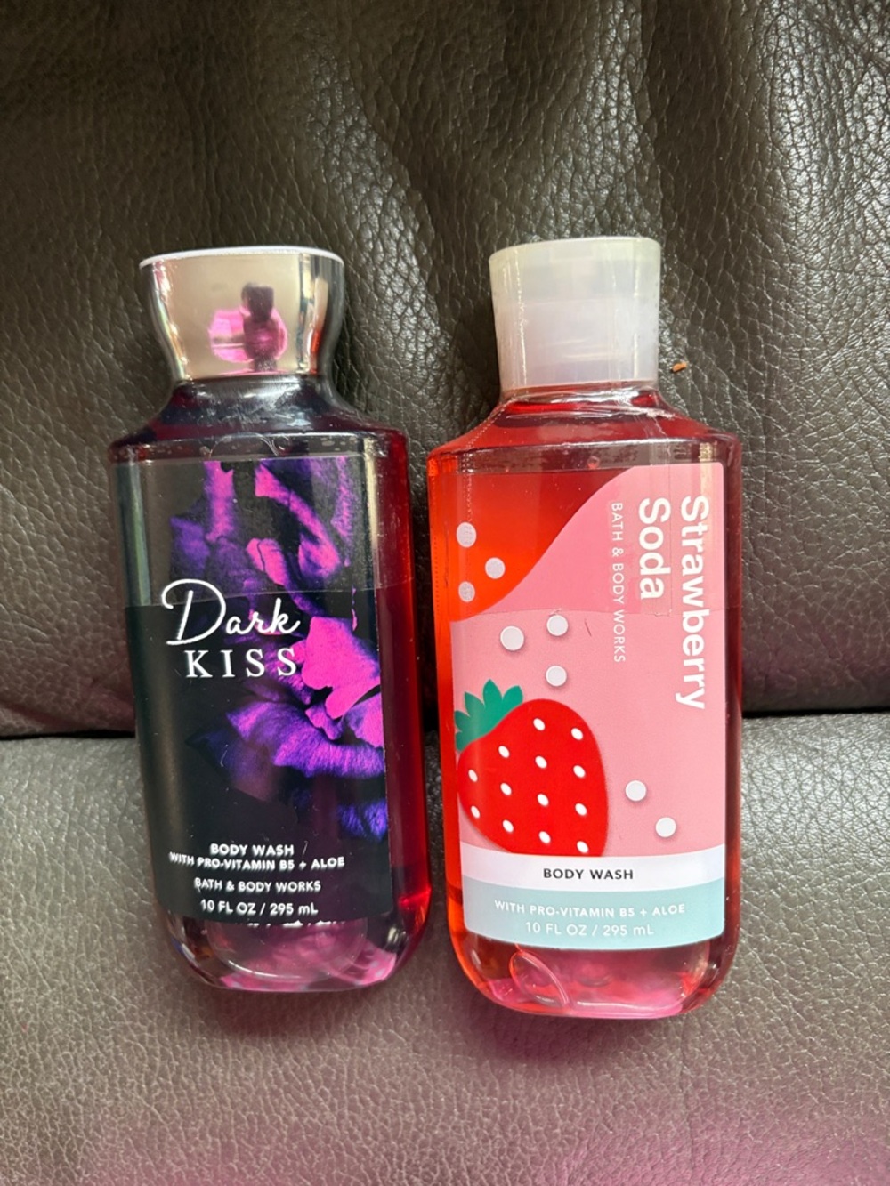 Bath and body shower gel set in dark kiss and strawberry soda